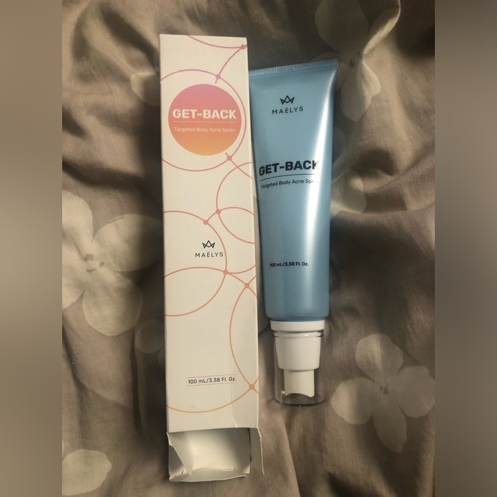 Maelys GET-BACK Targeted Body Acne Spray 100ml exp 02/17/2025 note damage to box